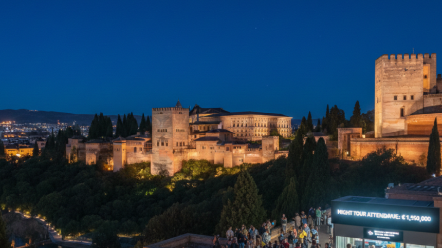 Alhambra palace night tour attendance revenue