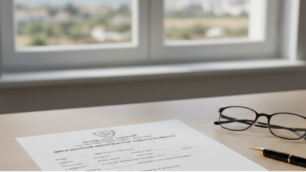How to register foreign marriage in cyprus ministry interior